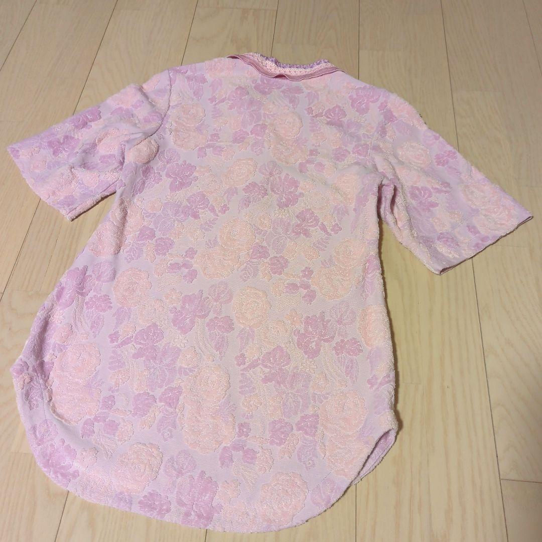 トップス Flowered Velour Jacquard Polo Shirt