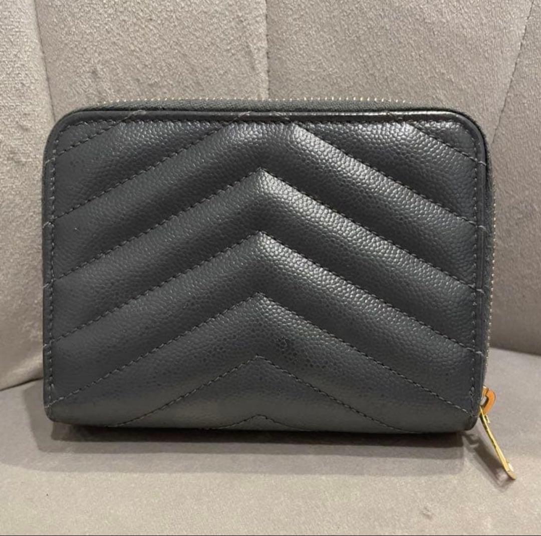 SAINT LAURENT グレー 二つ折り財布