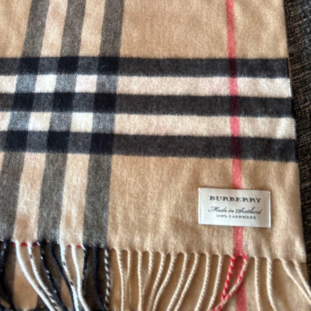BURBERRY　バーバリー　バーバリーチェック　ハート　カシミヤマフラー