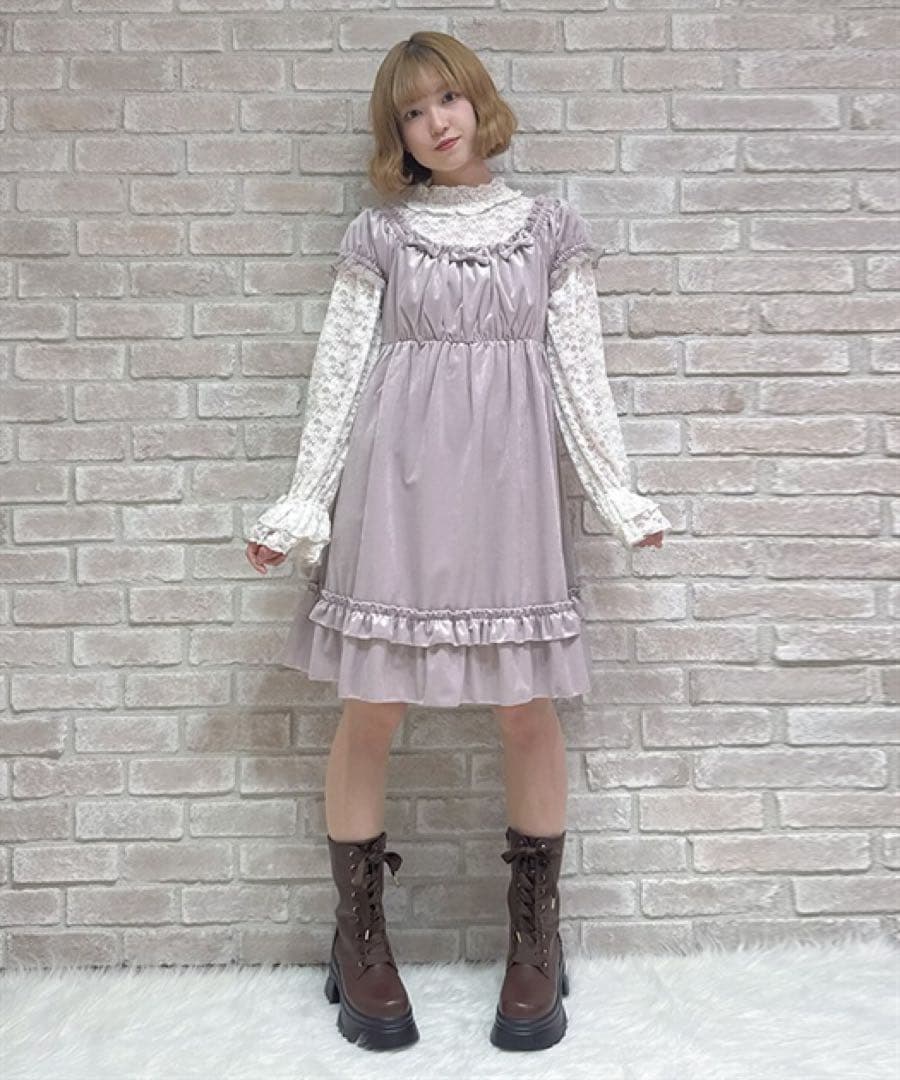 POETIQUE トロワリボンベロアワンピース