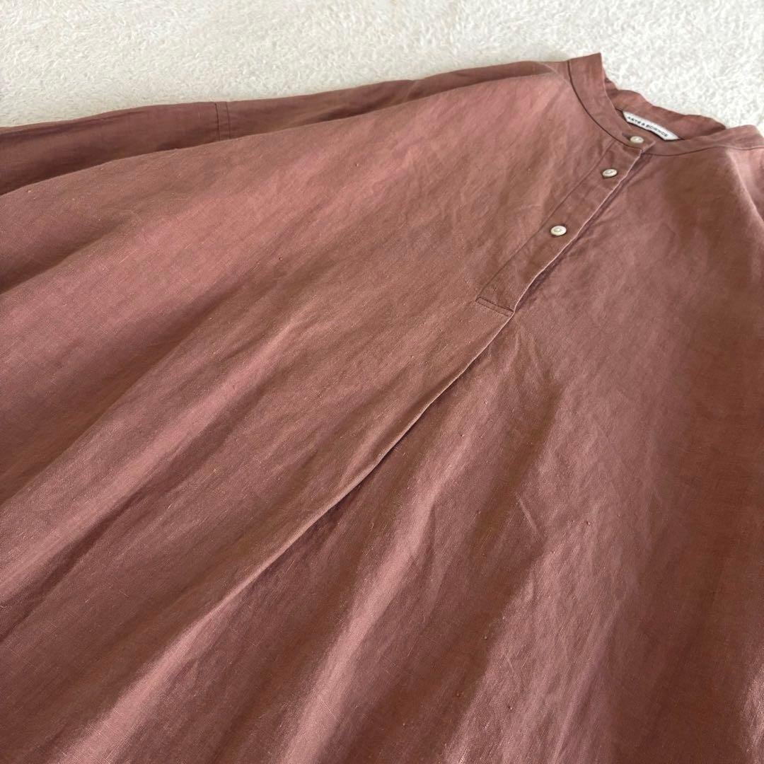 美品 アーツアンドサイエンス A&S リネン100ワンピース プルオーバーシャツ