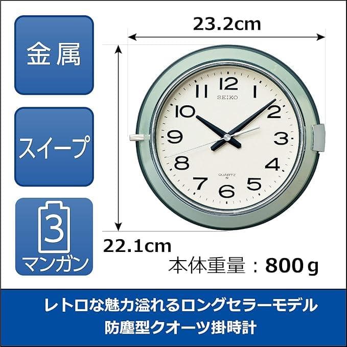 【美品】SEIKO レトロ 掛時計 KS474M　防塵 防湿 バス時計 船舶時計