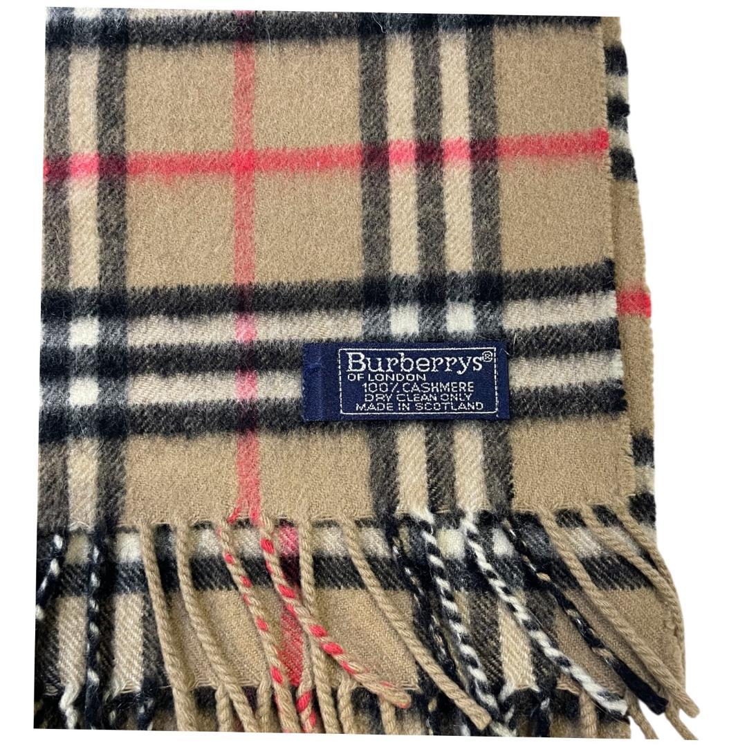 美品 Burberrys バーバリー カシミヤ100% マフラー