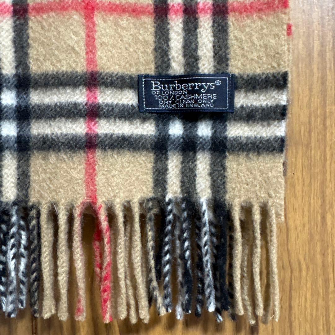 Burberry バーバリー　チェック柄 ベージュ マフラー　クリーニング済み