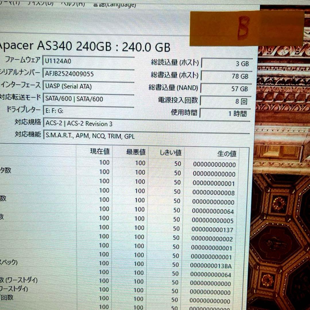 『Apacer Panther 』240GB x2枚120GBX2 (内SP1枚