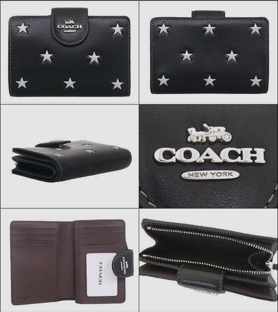 コーチ二つ折財布 ★COACH★ ミディアムジップ アラウンド、シルバースター