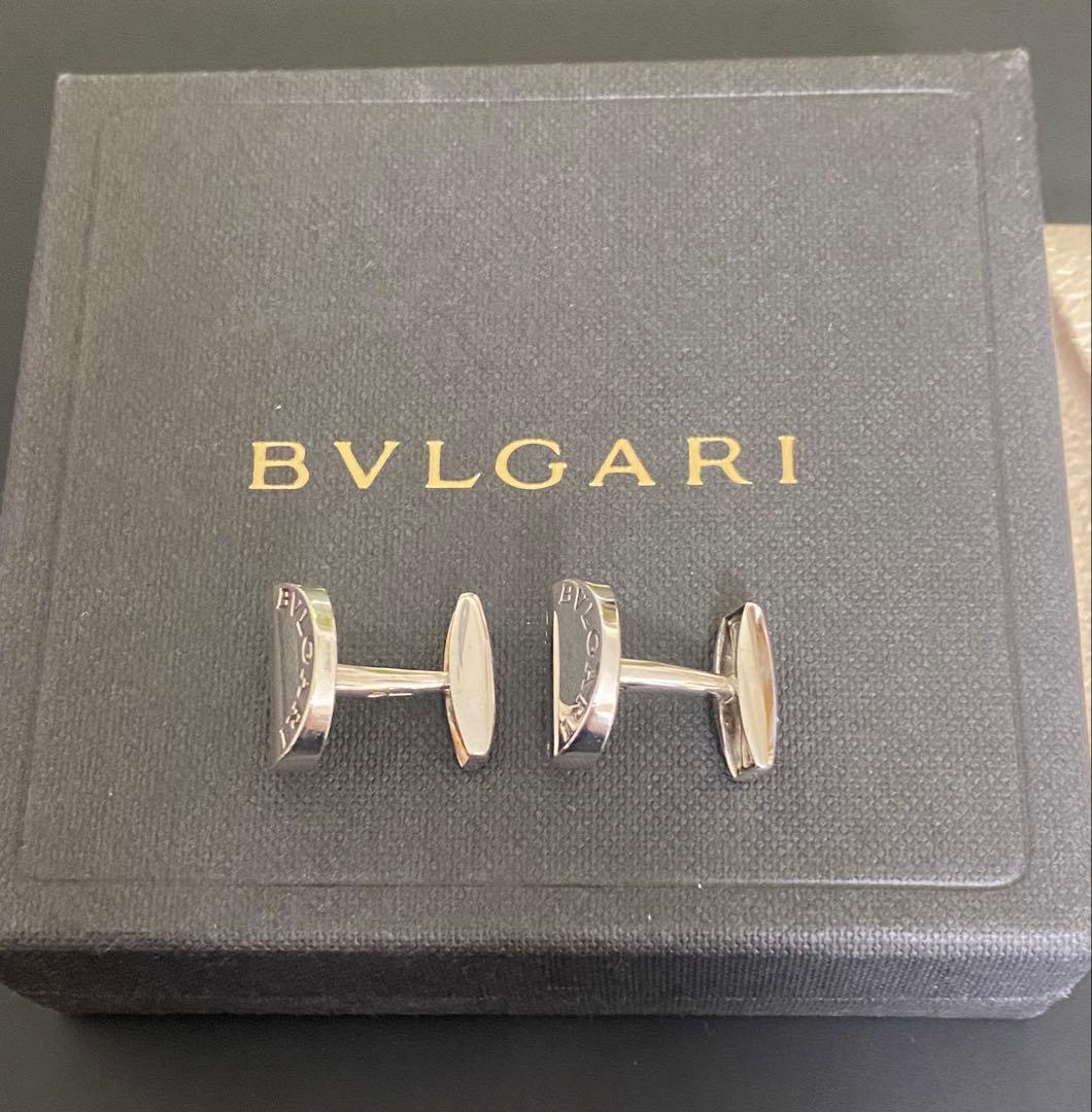 BVLGARI シルバー カフリンクス 専用ボックス付き
