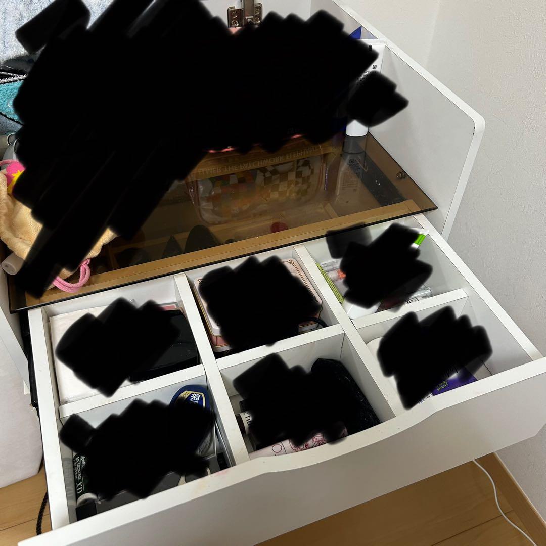 マ*ダ様 ドレッサー　LED ライト・スツール付き 収納　【組み立て済】　即購入