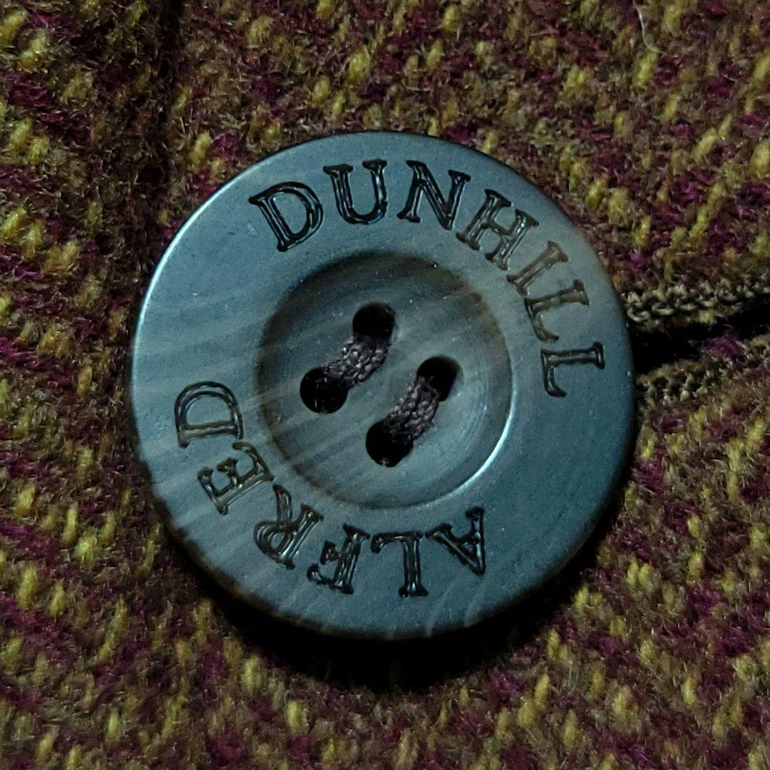 【希少 L相当】 dunhill　ウールジャケット チェック柄 エルボーパッチ