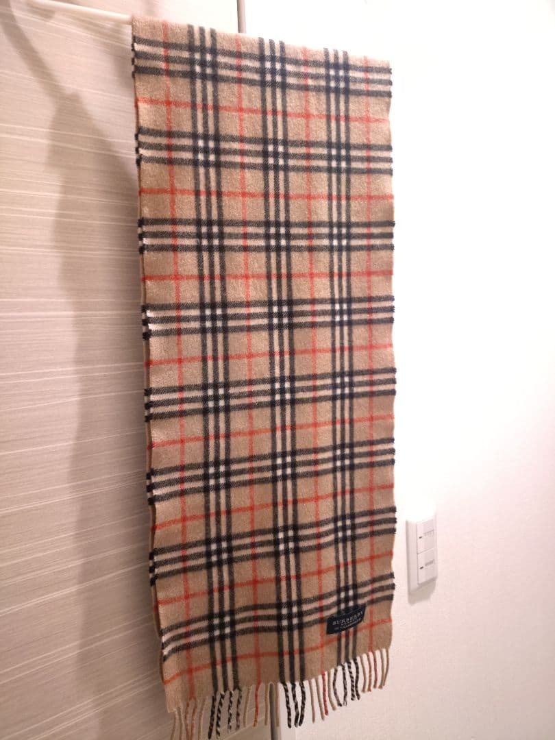美品 BURBERRY LONDON ノバチェック柄 マフラー カシミヤ100％