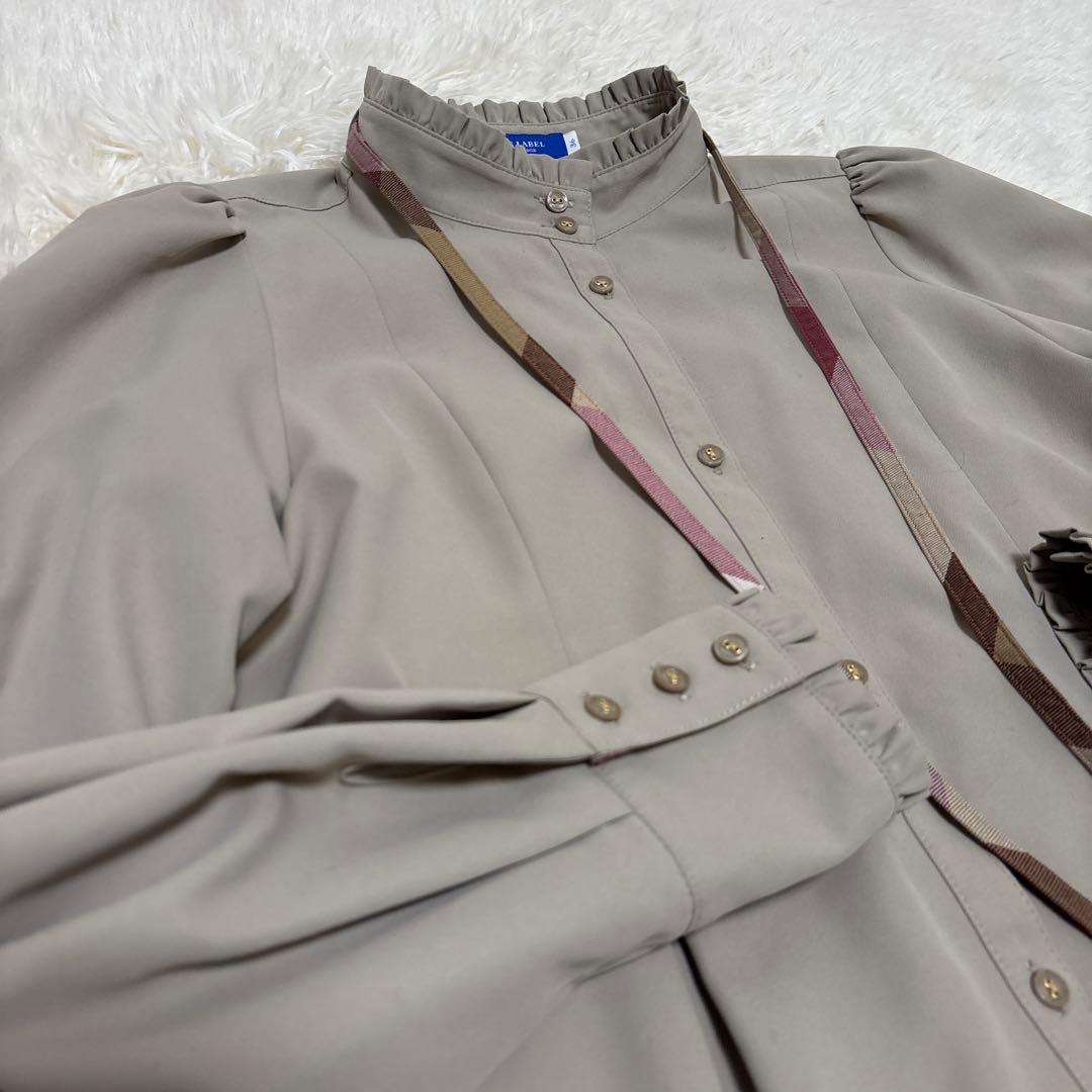 ▪️ ブルーレーベルクレストブリッジ　スタンドカラー ひざ丈 36 ベージュ
