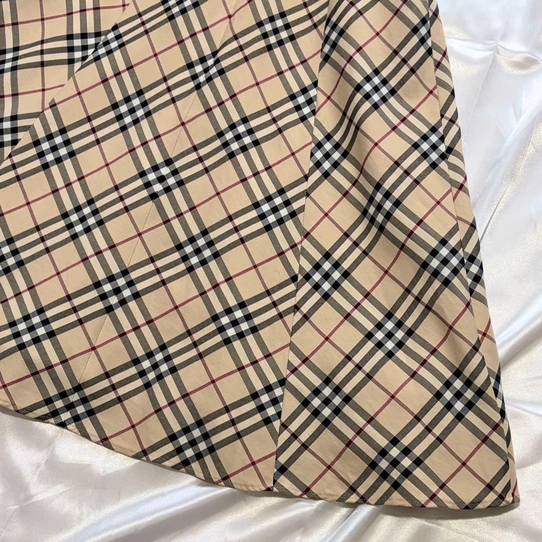 【極美品】バーバリーブルーレーベル ノバチェック 膝丈キャミワンピース 日本製