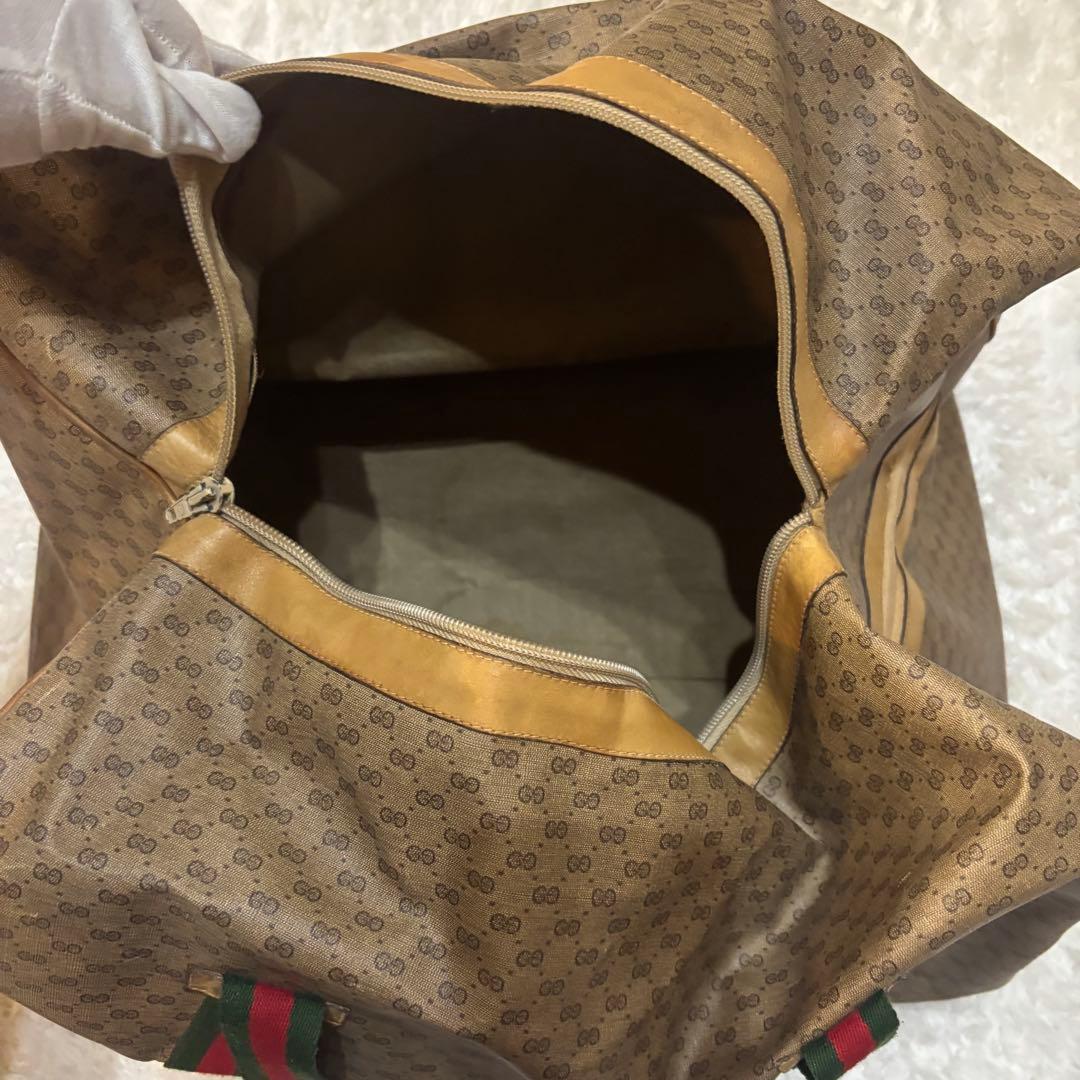 GUCCI グッチ ボストンバッグ マイクロGG A4大容量 肩掛け ベージュ