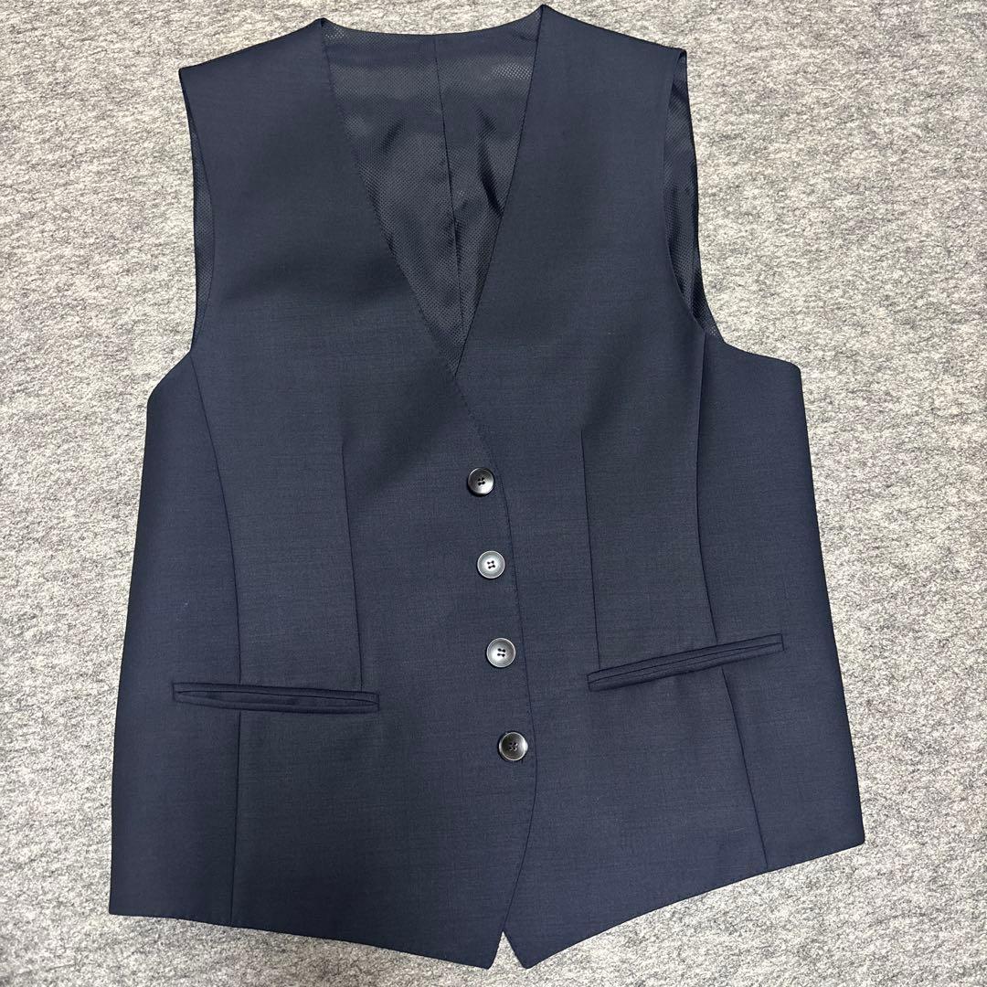BOSSネイビー スリムフィット スーツベスト
