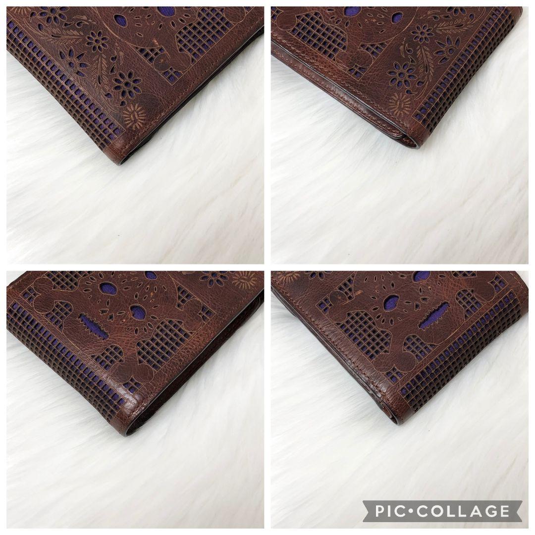 【廃盤超希少】ヴィヴィアンウエストウッド 三つ折り財布 スカル パンチングレザー