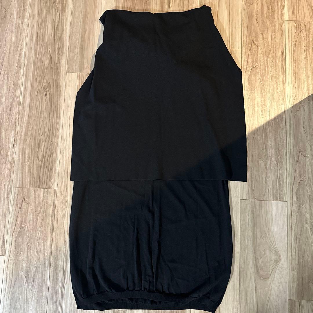 【RIM.ARK】Knit wrapped SK （BLK）
