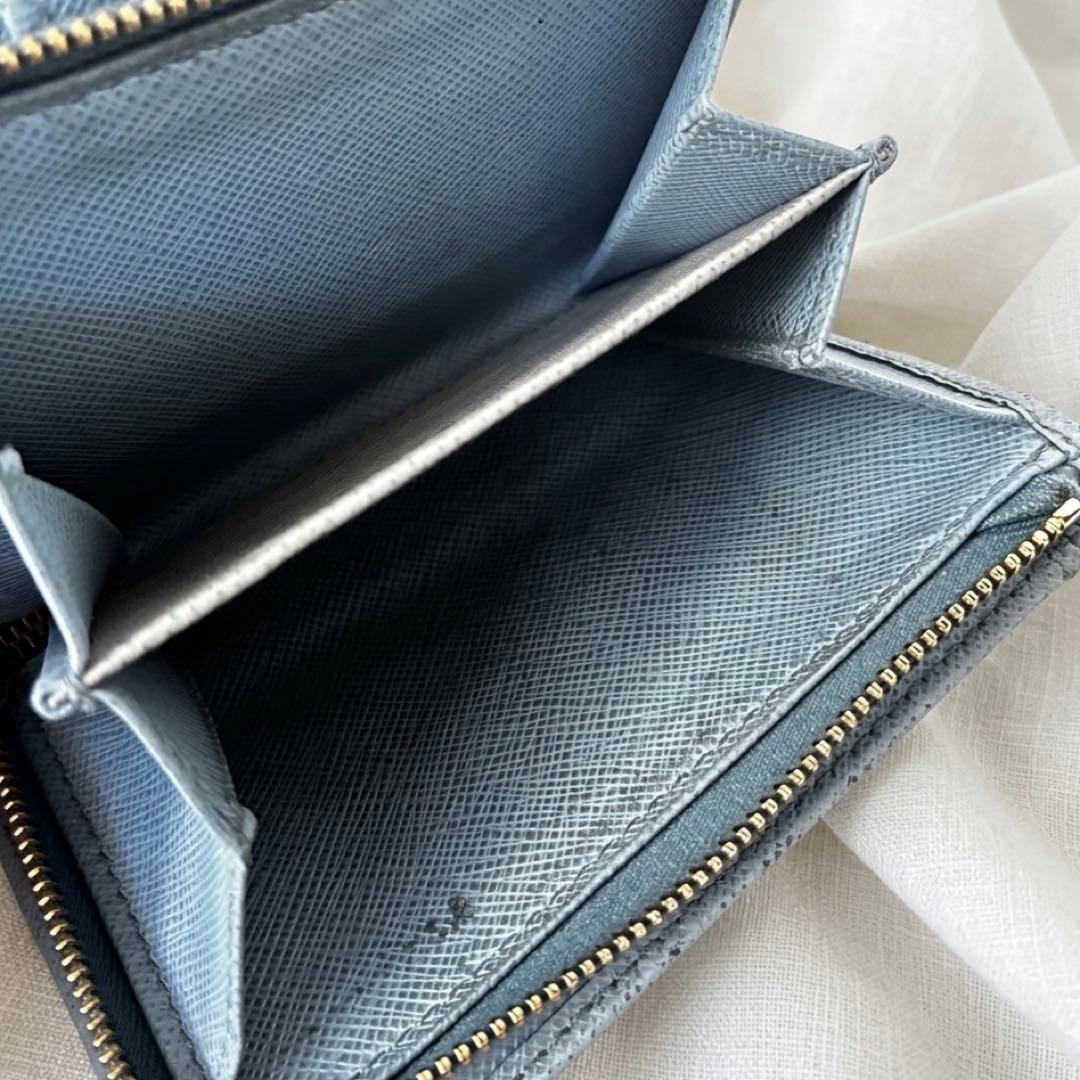 ★PRADA★プラダ正規品　二つ折り財布 バイカラーブルー