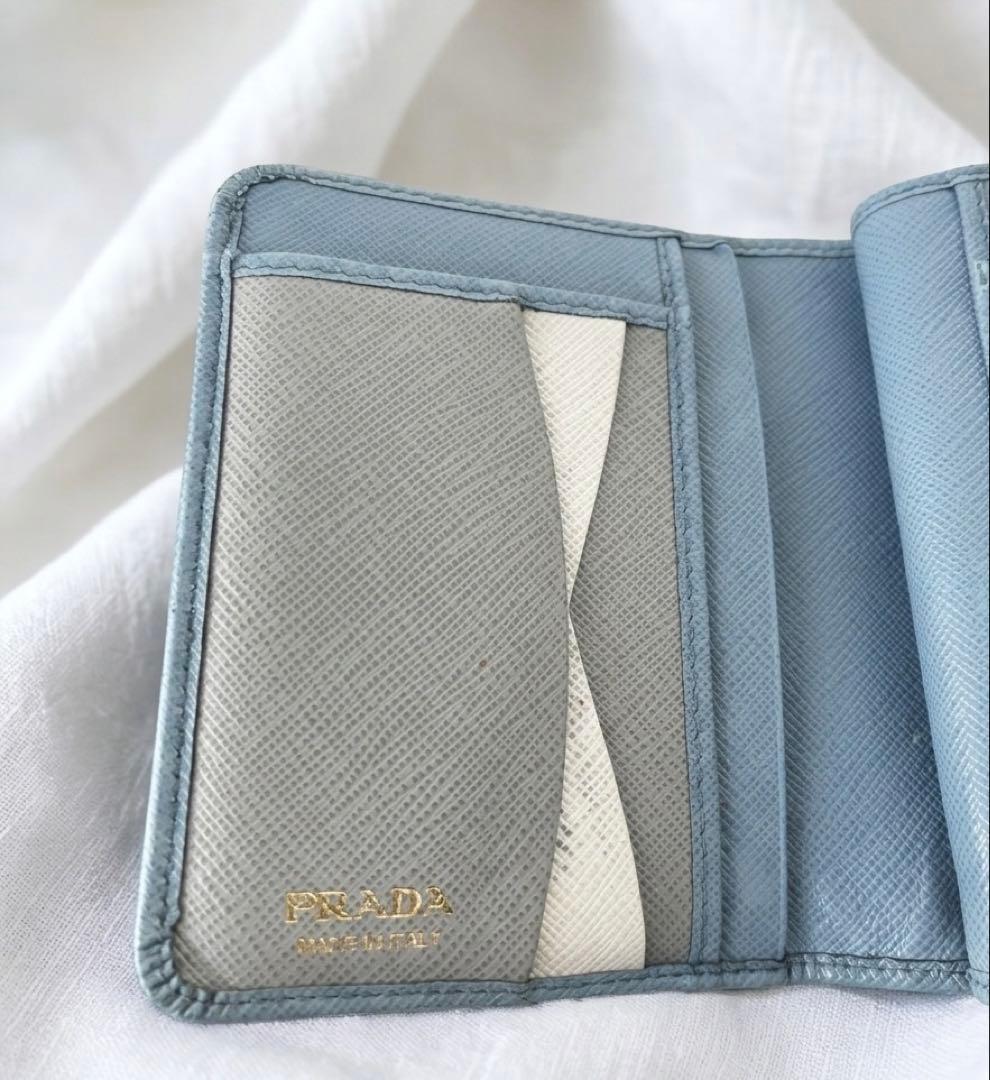 ★PRADA★プラダ正規品　二つ折り財布 バイカラーブルー