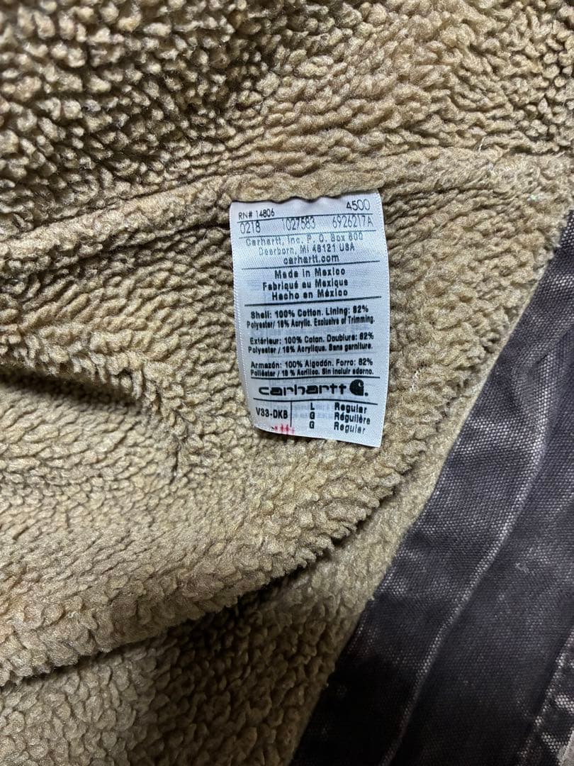 雰囲気◎ carhartt ダックベスト DKB ダークブラウン フェード ボロ
