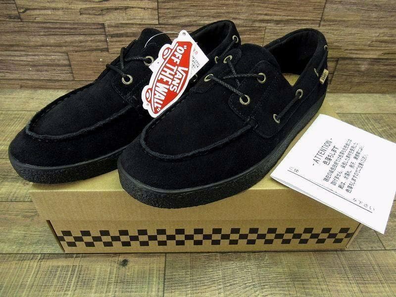 新品 バンズ クーカ スエード モカシン デッキ スニーカー 黒 27.0 ①
