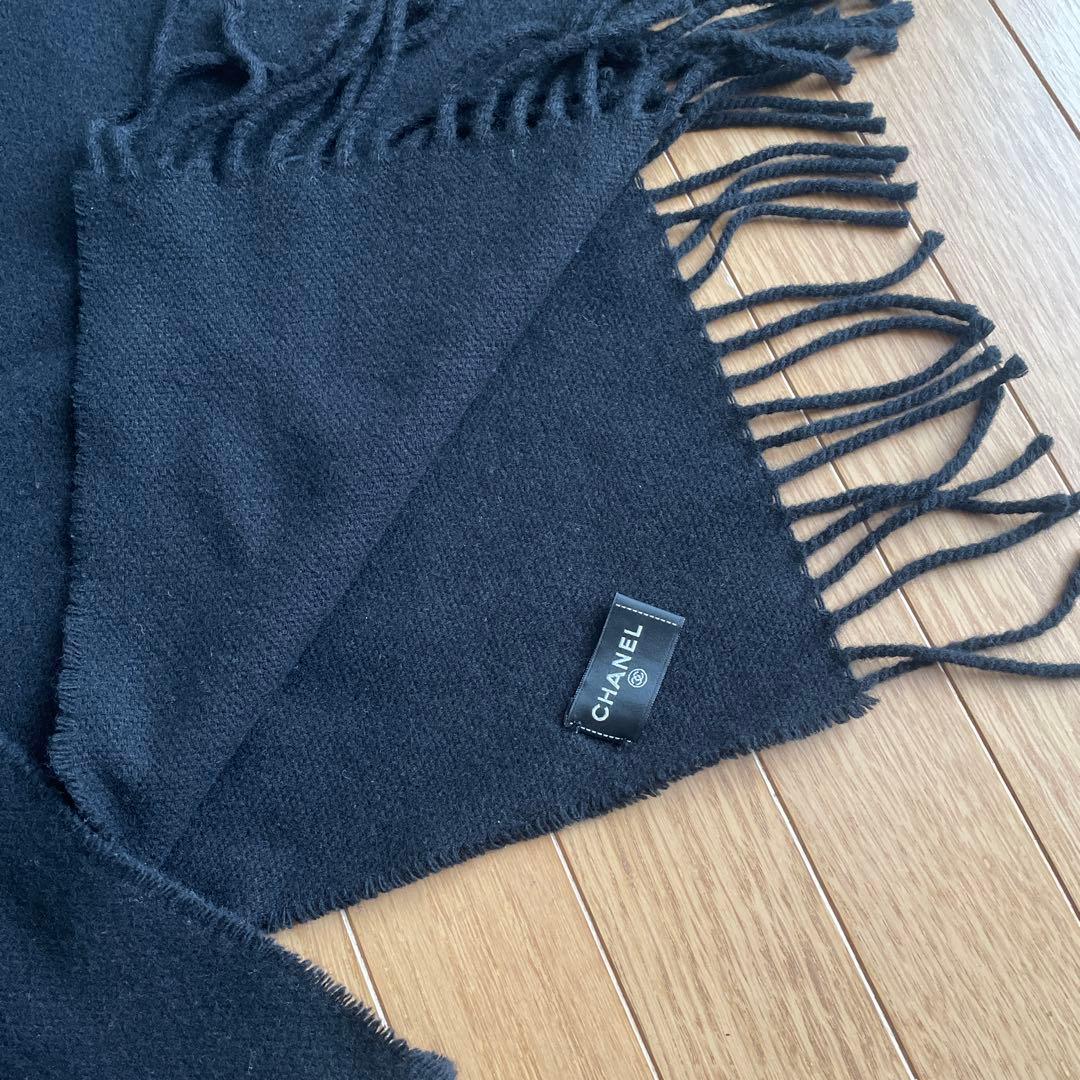 CHANEL シャネル　ブラックマフラー
