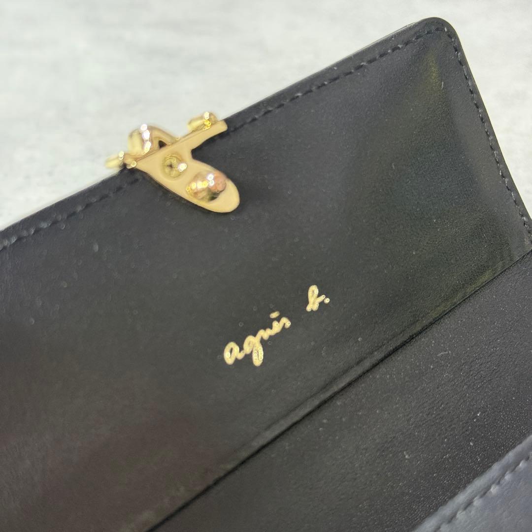 アニエスベー agnes b. ミニウォレット 3つ折り財布 レディース 黒