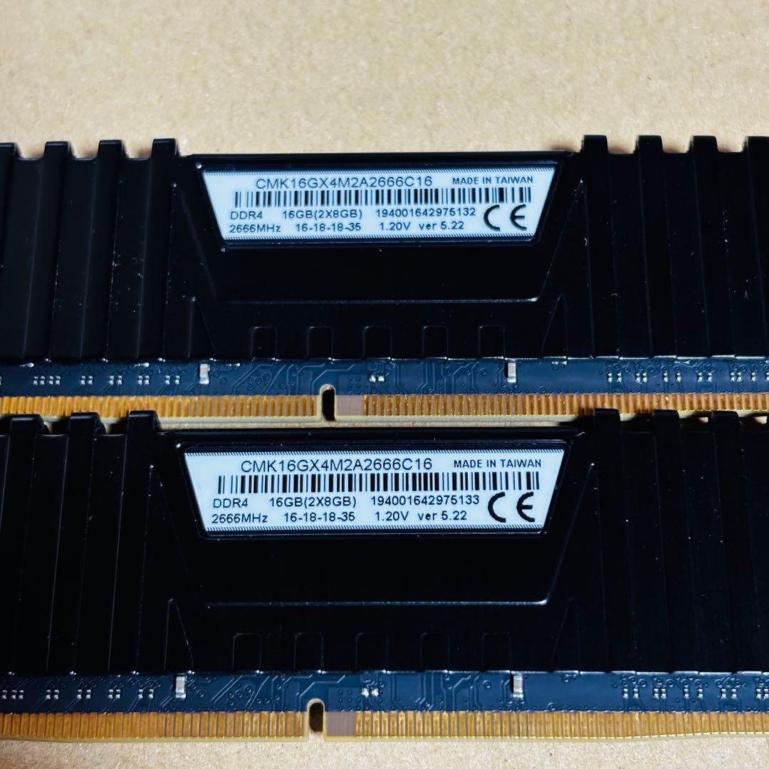 i*h様 【中古】 Corsair DDR4 2666 8GB×2枚 計16GB