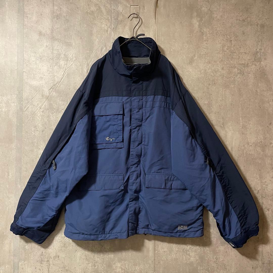 Burtonバートンスキーウェアスノーボードジャケット青ブルー紺ネイビー刺繍ロゴ
