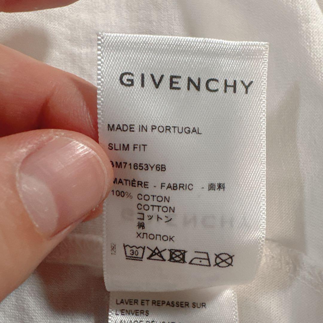 GIVENCHY ジバンシィ 両面ロゴ slim fit Tシャツ Lホワイト
