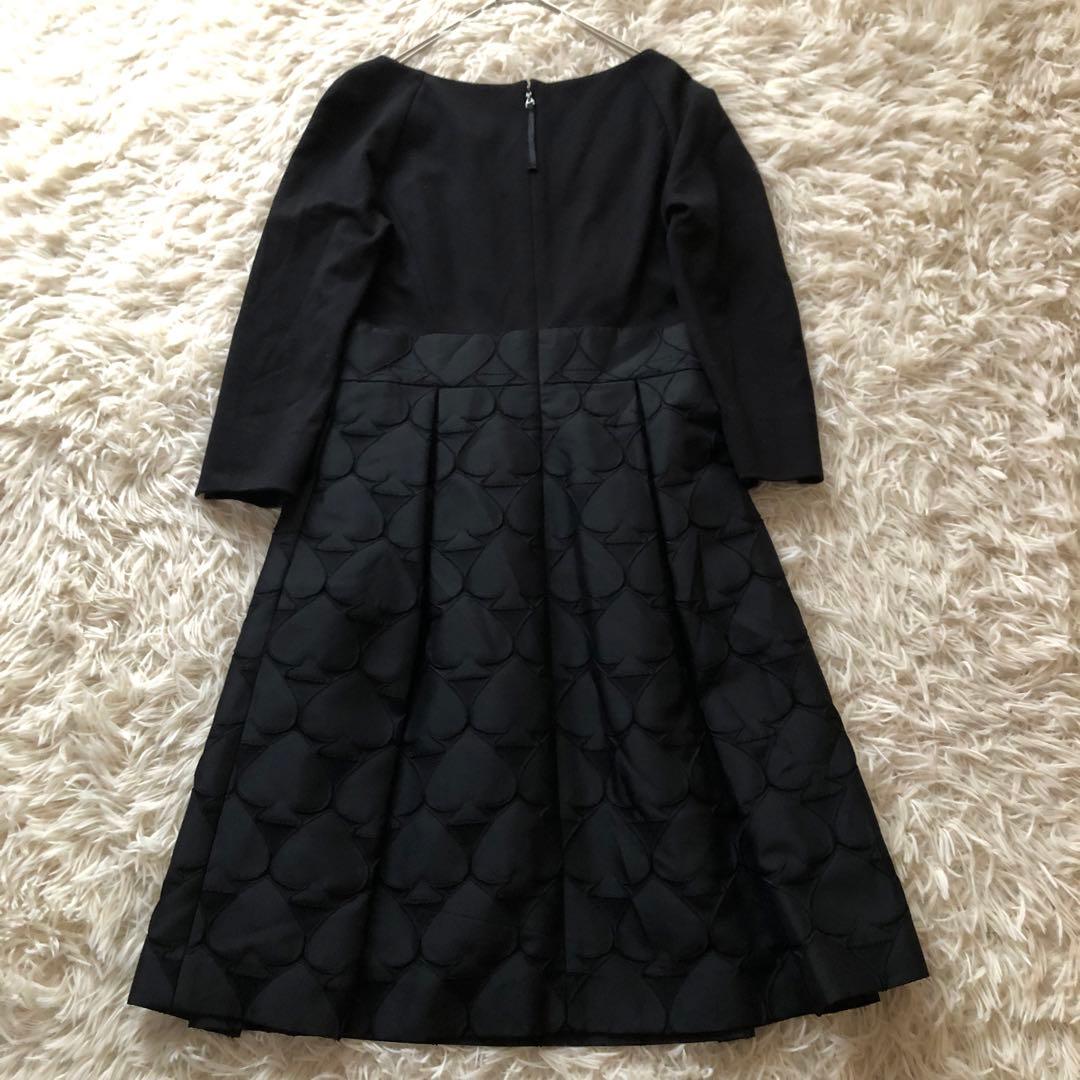極美品✨トゥービーシック【38】異素材ドッキングワンピース　可愛いスペード柄　黒