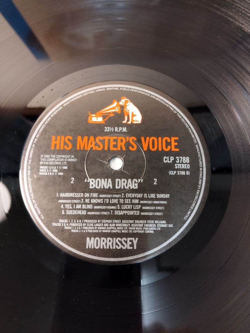 MORRISSEY BONA DRAG UK盤アナログレコード