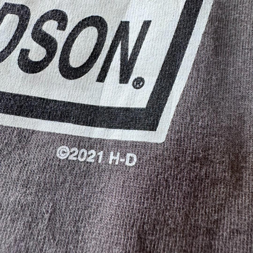 ハーレーダビッドソン ナンバーワン Tシャツ フェード グレー 古着 両面