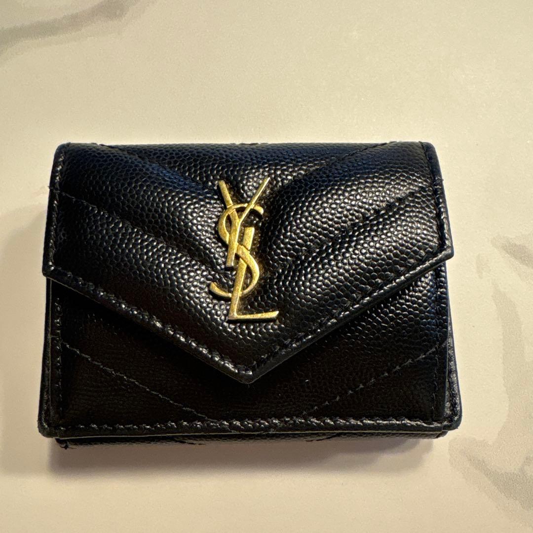 美品！サンローラン YSL 三つ折り財布 ブラック即購入OK！