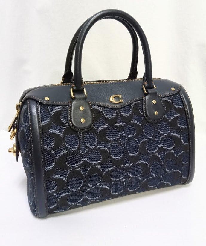 COACH☆コーチ デニム シグネチャー ミニボストンバッグ