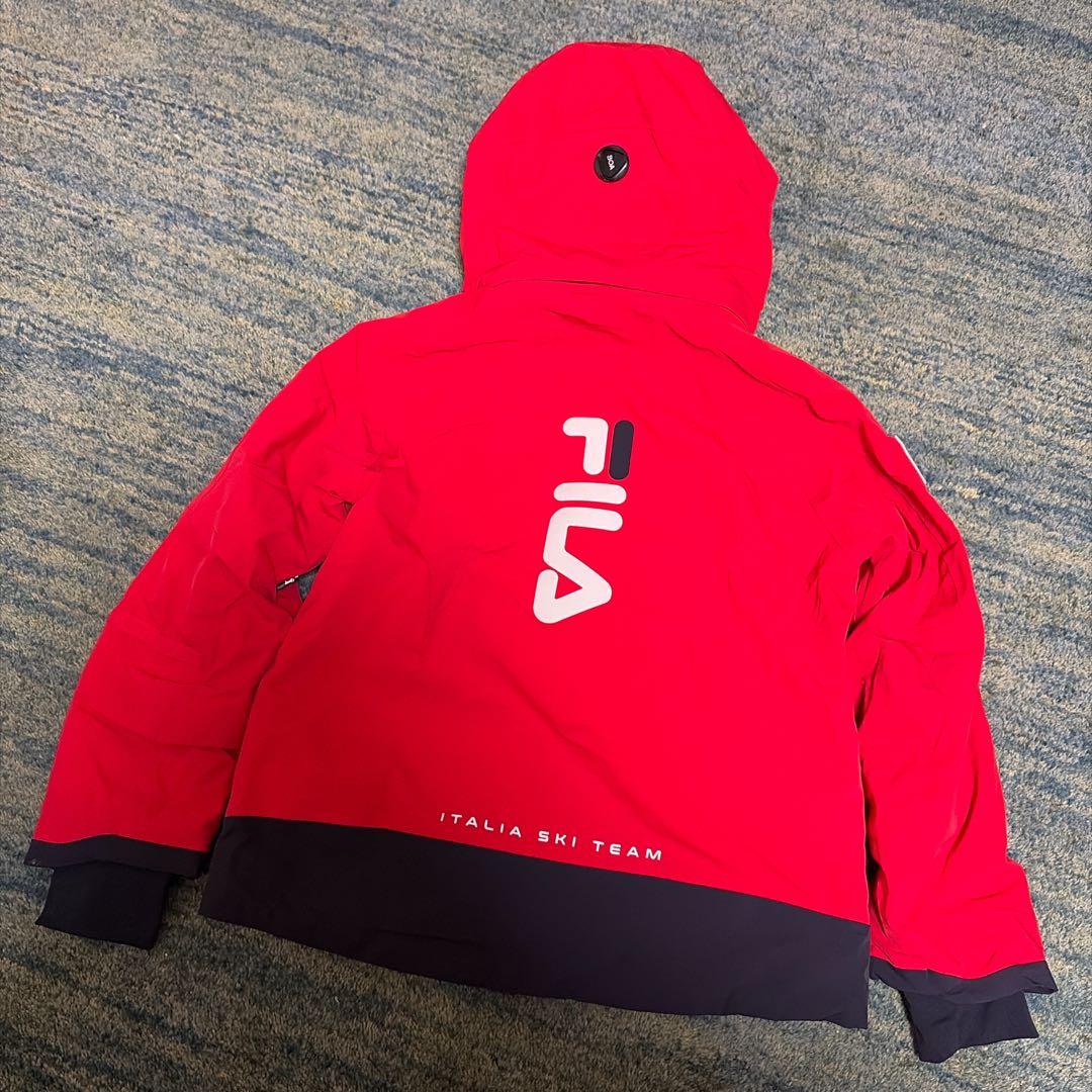 【美品】FILA 赤 スキーウェア フード付き　ITALIA 140cm
