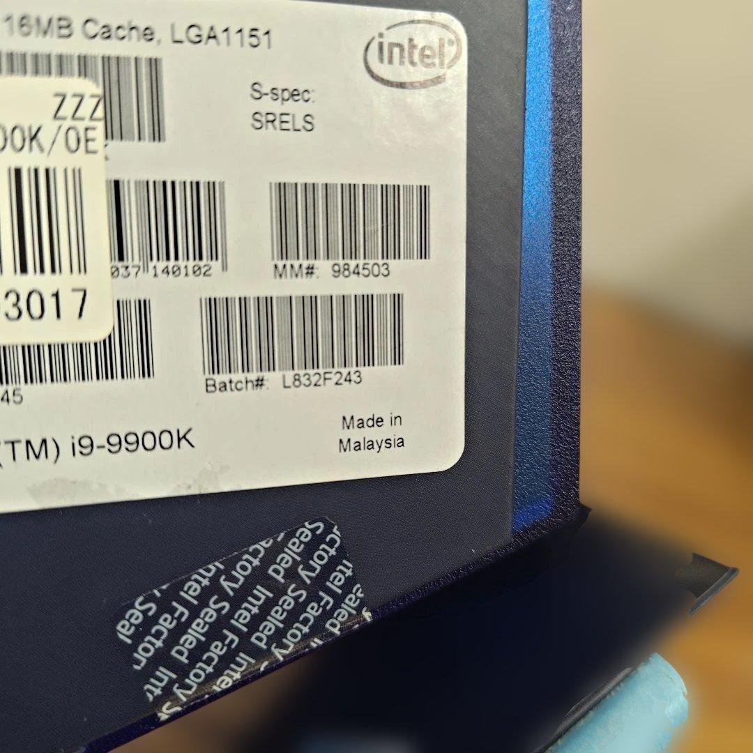 intel core i9 9900k ジャンク　動作未確認