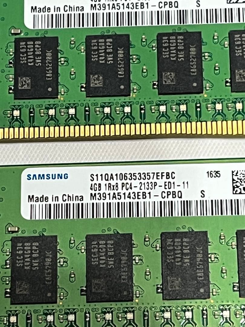 星*海様 SAMSUNG 4GB 1R×8 PC4-2133P-ED1×4枚