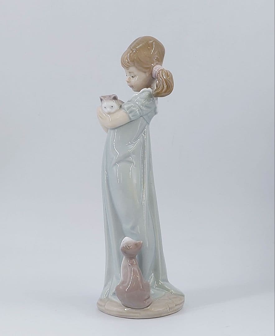 【美品】LLADRO リヤドロ No.5743 私のことも忘れないで 猫 女の子