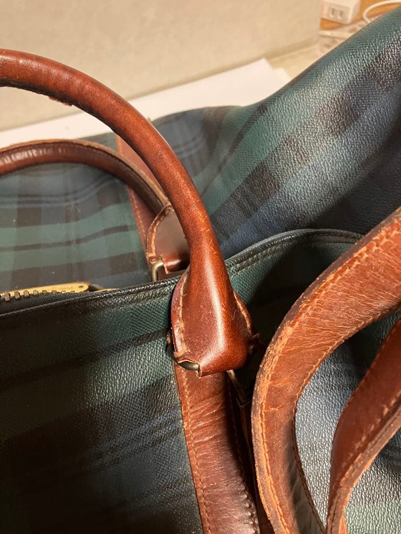 POLO RALPH LAURENのブラックウォッチ柄ボストンバッグ　 中古