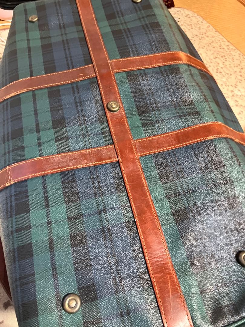 POLO RALPH LAURENのブラックウォッチ柄ボストンバッグ　 中古