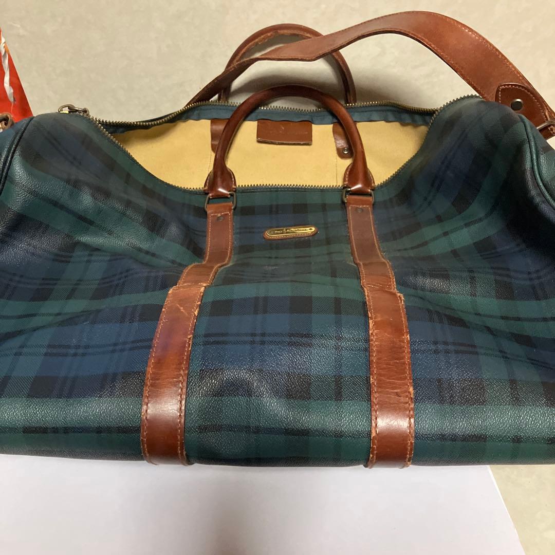 POLO RALPH LAURENのブラックウォッチ柄ボストンバッグ　 中古