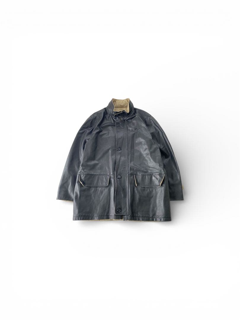 casini firenze italy製 本革 リバーシブルレザーコート