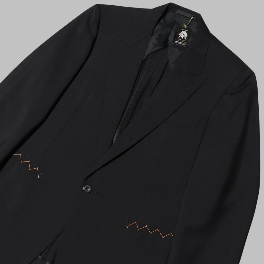未使用★L★BURBERRY★テーラードジャケット★スーツ★黒★モヘヤ★金タグ