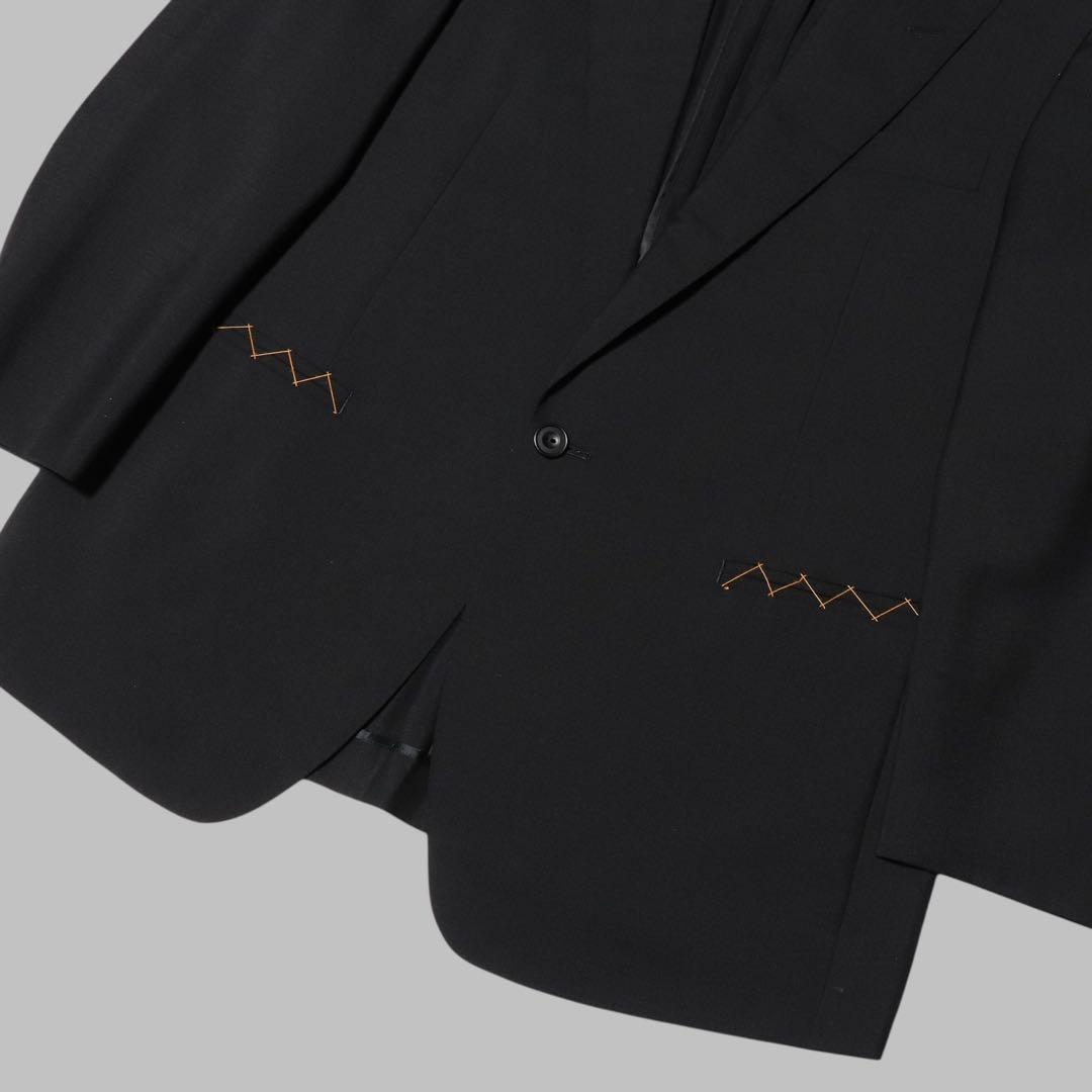 未使用★L★BURBERRY★テーラードジャケット★スーツ★黒★モヘヤ★金タグ