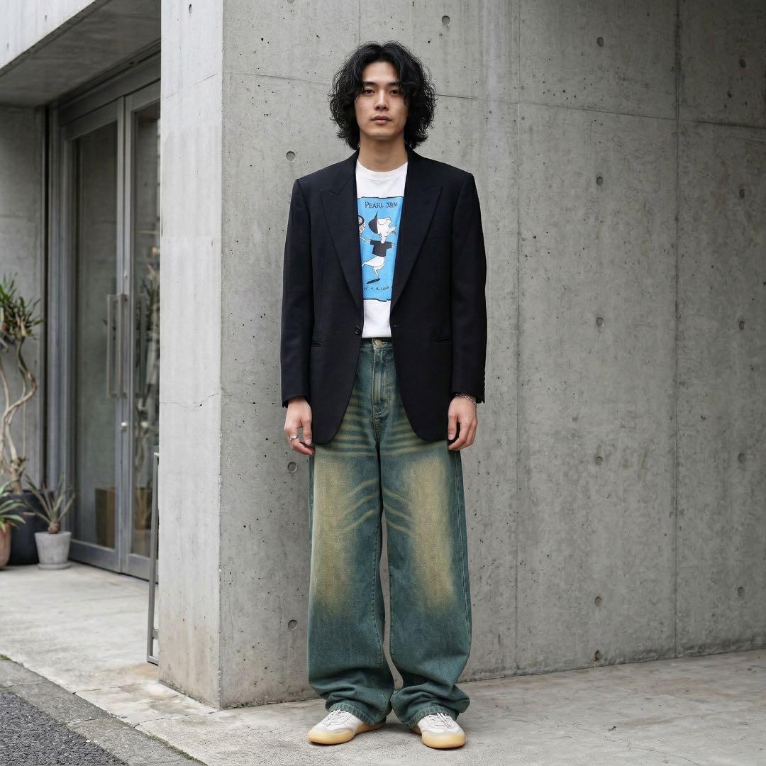 未使用★L★BURBERRY★テーラードジャケット★スーツ★黒★モヘヤ★金タグ