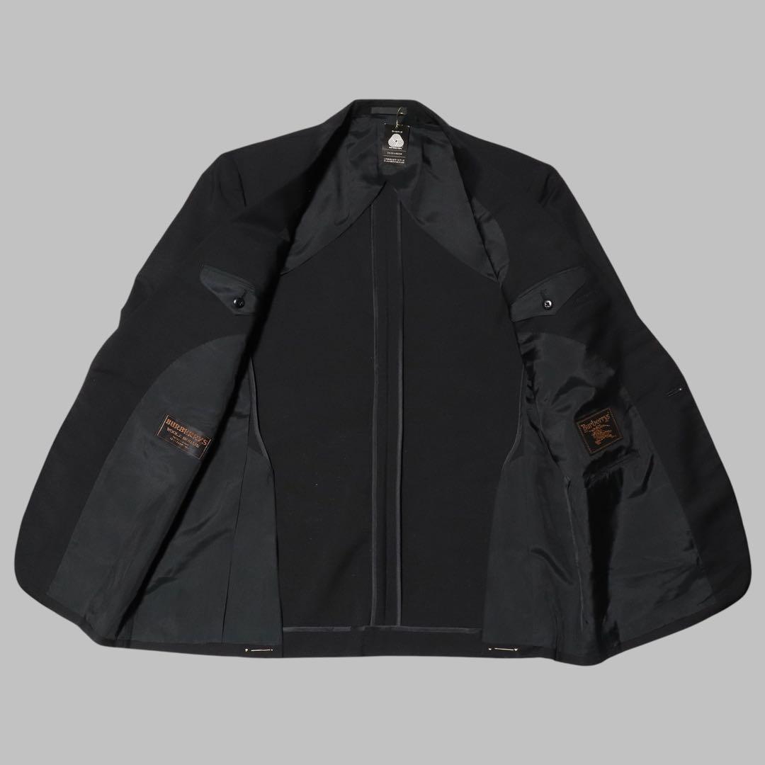 未使用★L★BURBERRY★テーラードジャケット★スーツ★黒★モヘヤ★金タグ
