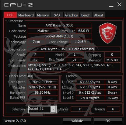 動作確認済 Ryzen 5 3500
