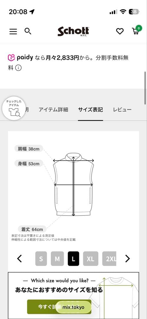 SCHOTT BROS. PERFECTO ブラックストライプベスト L