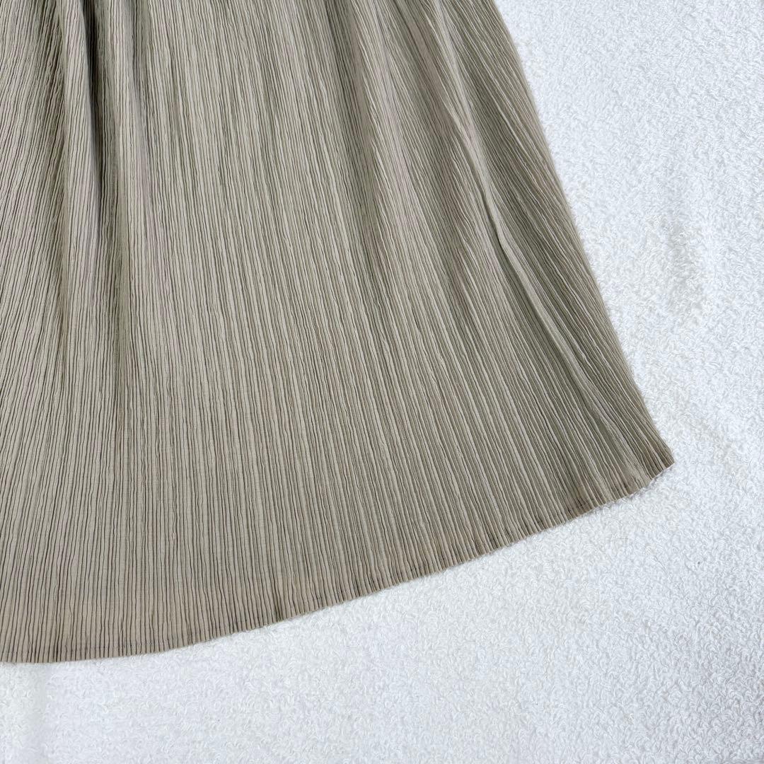 イッセイミヤケ プリーツロングスカート ベージュ