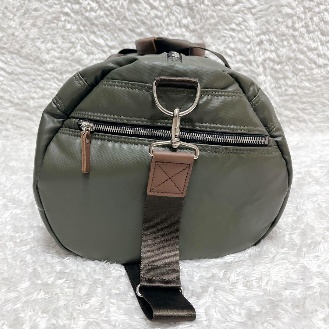希少　HEAD PORTER レザー　ボストンバッグ　カーキ　ショルダー　大容量